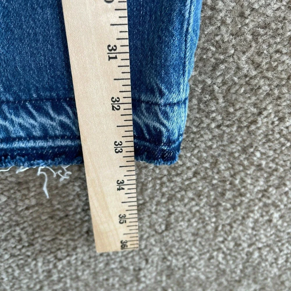 Frame Le Bardot Denim Jean Skirt Womens 24 Margolis Midi High Rise Raw Hem NEW - Picture 6 of 12